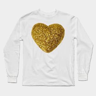 gold glitter heart Long Sleeve T-Shirt